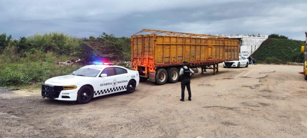 Guardia Nacional recupera remolque robado en Ciudad Isla.
