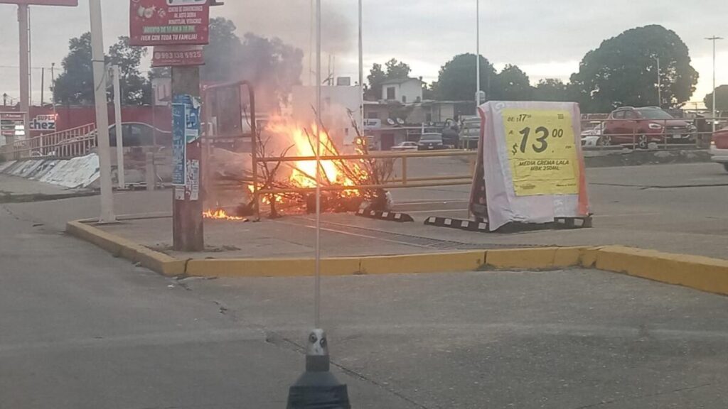 Queman los árboles en Centro de Acopio de la Campaña Eco-Navidad en Minatitlán.