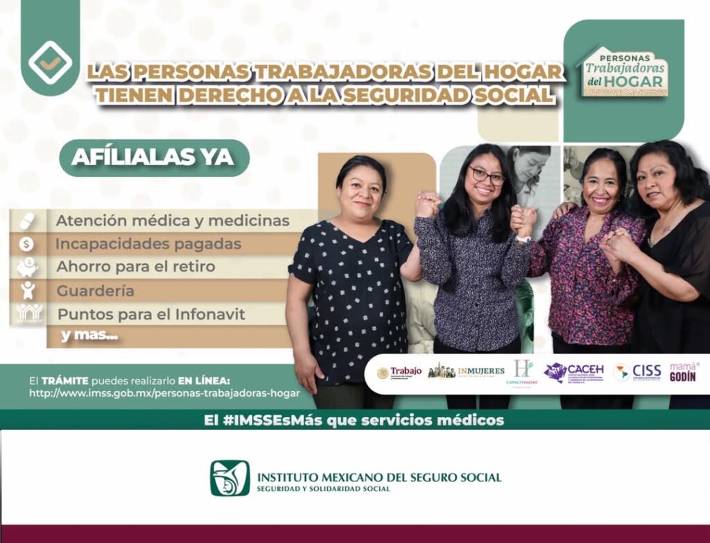 Informa IMSS Veracruz Sur sobre aseguramiento de Personas Trabajadoras del Hogar.