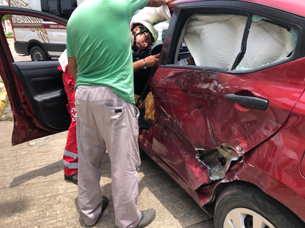 Encontronazo en el centro de Coatzacoalcos