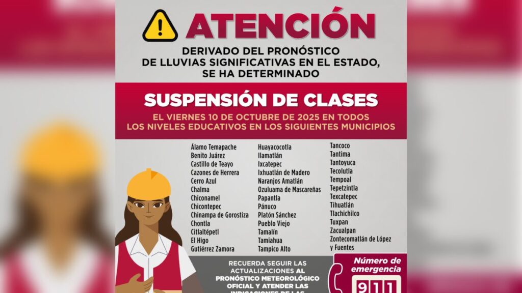 Gobierno de Veracruz mantiene suspensión de clases en 38 municipios