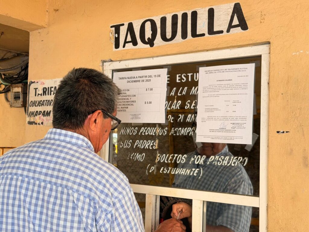 Incrementará un peso la tarifa del transporte fluvial Coatzacoalcos–Villa Allende