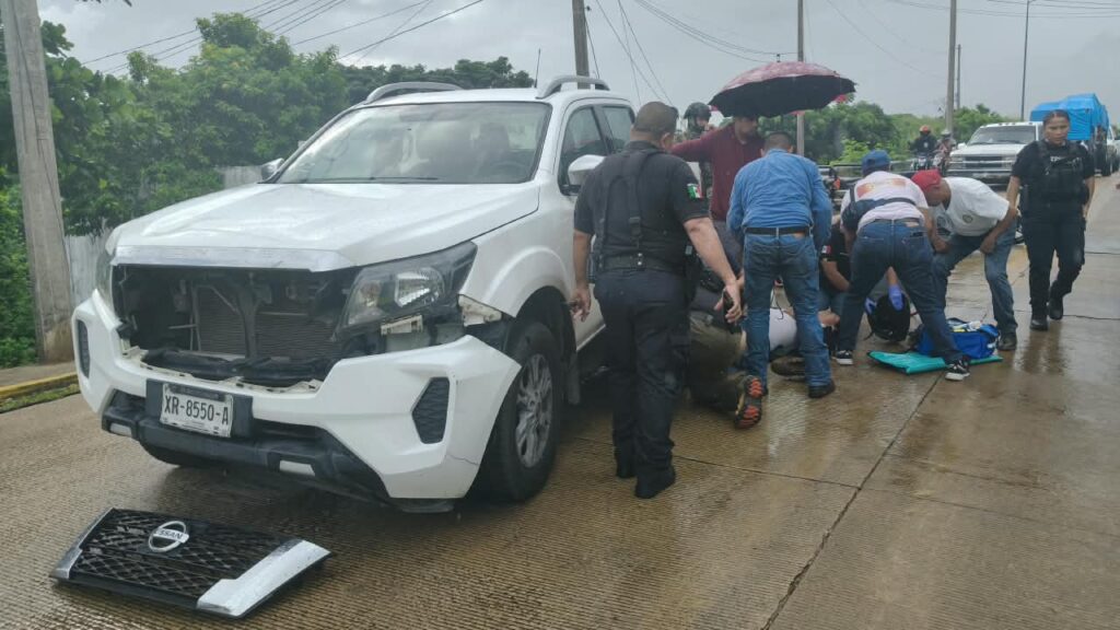 Motociclista resulta lesionado tras doble colisión en Villa Allende